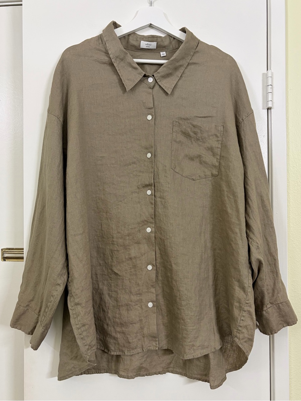 Wilfred Aritzia Relaxed 100% Linen Shirt Oversized Button Down Minimalist